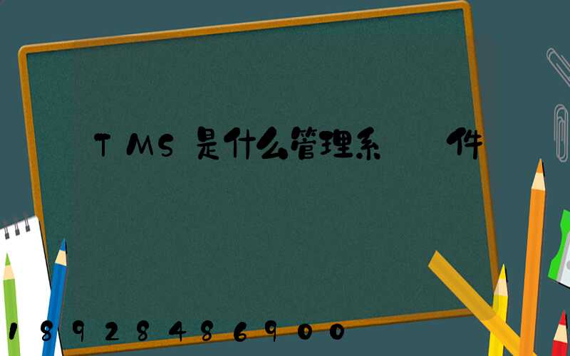 TMS是什么管理系統軟件