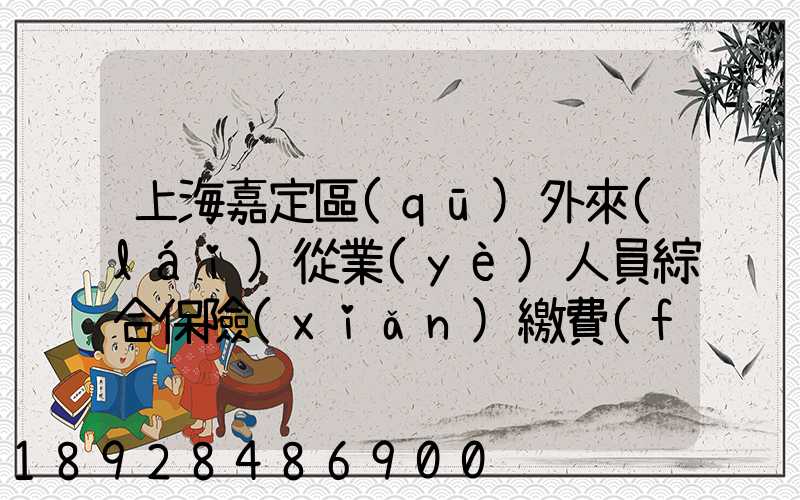 上海嘉定區(qū)外來(lái)從業(yè)人員綜合保險(xiǎn)繳費(fèi)記錄在哪里可以打印