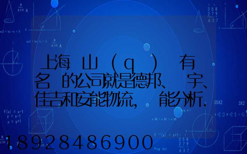 上海寶山區(qū)這有點名氣的公司就是德邦、華宇、佳吉和安能物流,誰能分析...