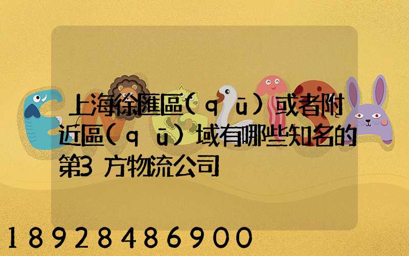 上海徐匯區(qū)或者附近區(qū)域有哪些知名的第3方物流公司