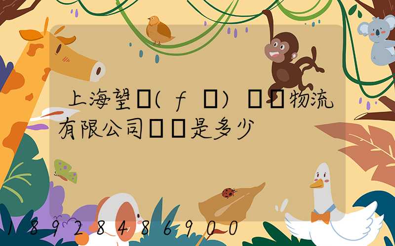 上海望發(fā)國際物流有限公司電話是多少