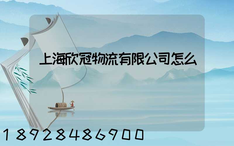 上海欣冠物流有限公司怎么樣