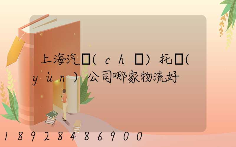 上海汽車(chē)托運(yùn)公司哪家物流好