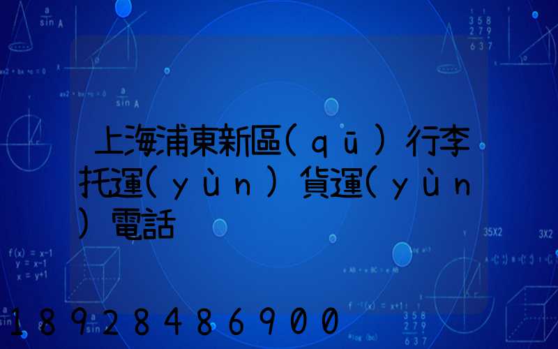 上海浦東新區(qū)行李托運(yùn)貨運(yùn)電話