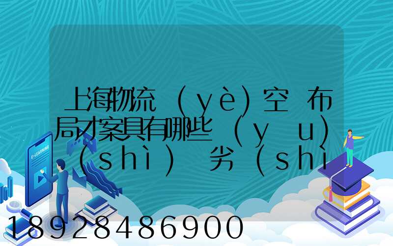 上海物流業(yè)空間布局才案具有哪些優(yōu)勢(shì)與劣勢(shì)