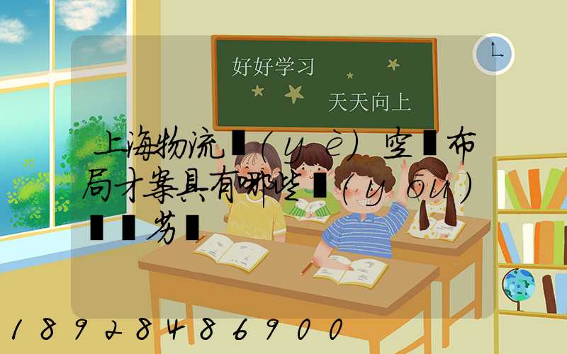 上海物流業(yè)空間布局才案具有哪些優(yōu)勢與劣勢