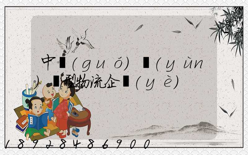 中國(guó)運(yùn)輸型物流企業(yè)