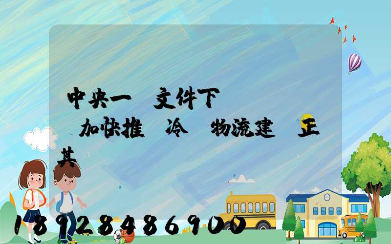 中央一號文件下發(fā),加快推進冷鏈物流建設正當其時