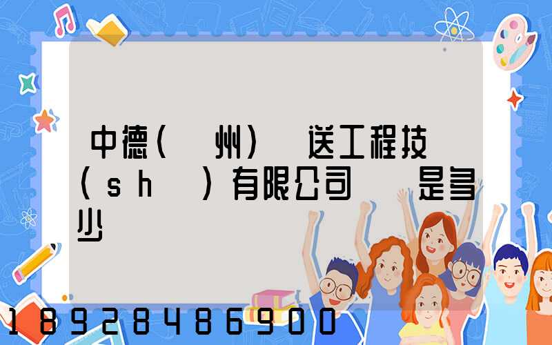 中德(揚州)輸送工程技術(shù)有限公司電話是多少