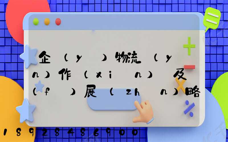 企業(yè)物流運(yùn)作現(xiàn)狀及發(fā)展戰(zhàn)略