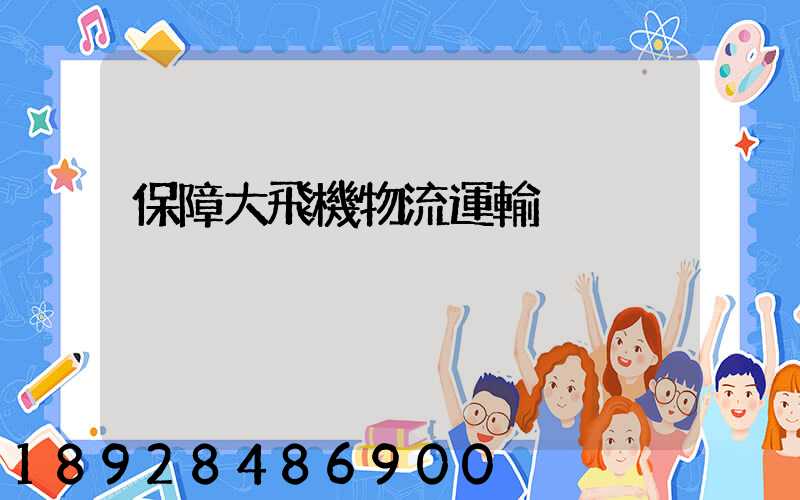 保障大飛機物流運輸