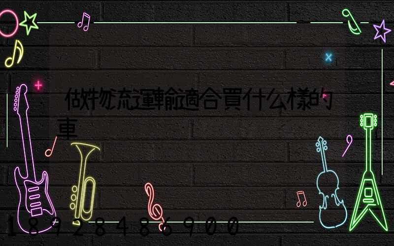 做物流運輸適合買什么樣的車