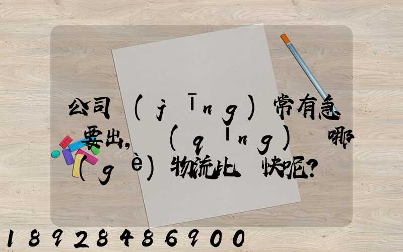 公司經(jīng)常有急貨要出，請(qǐng)問哪個(gè)物流比較快呢？