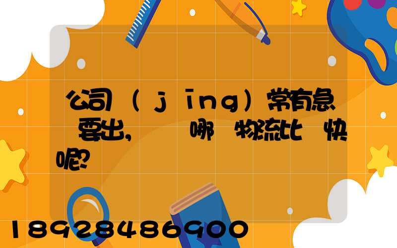 公司經(jīng)常有急貨要出，請問哪個物流比較快呢？