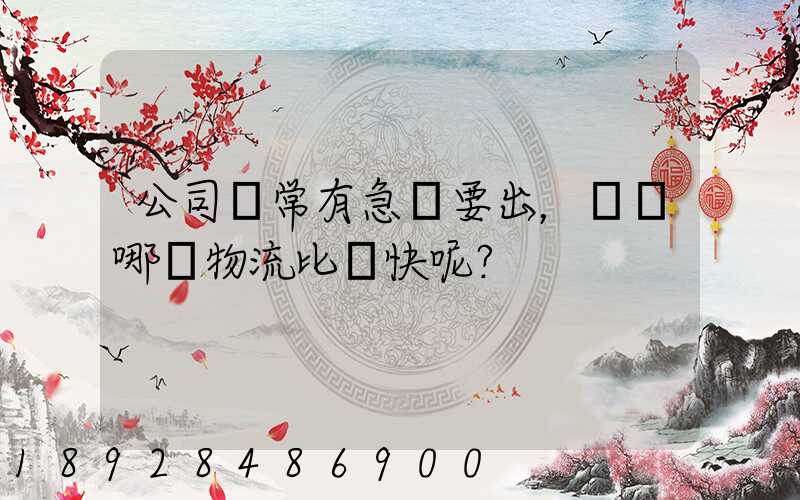 公司經常有急貨要出，請問哪個物流比較快呢？