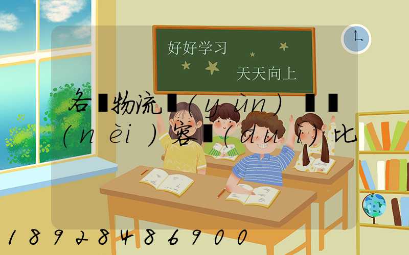 各種物流運(yùn)輸內(nèi)容對(duì)比