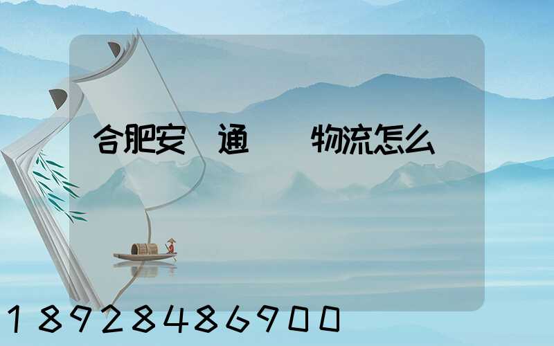 合肥安順通國際物流怎么樣