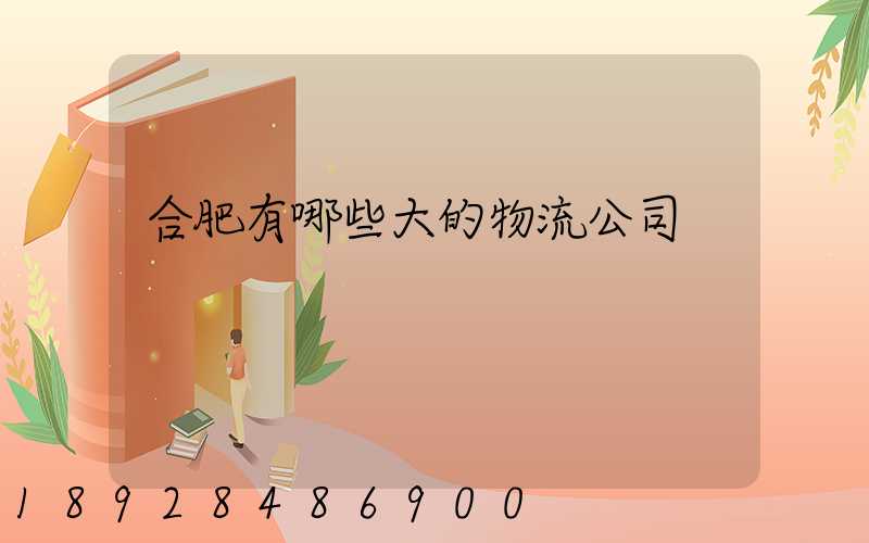 合肥有哪些大的物流公司