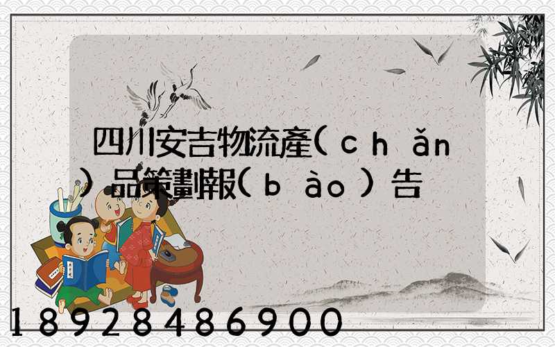 四川安吉物流產(chǎn)品策劃報(bào)告