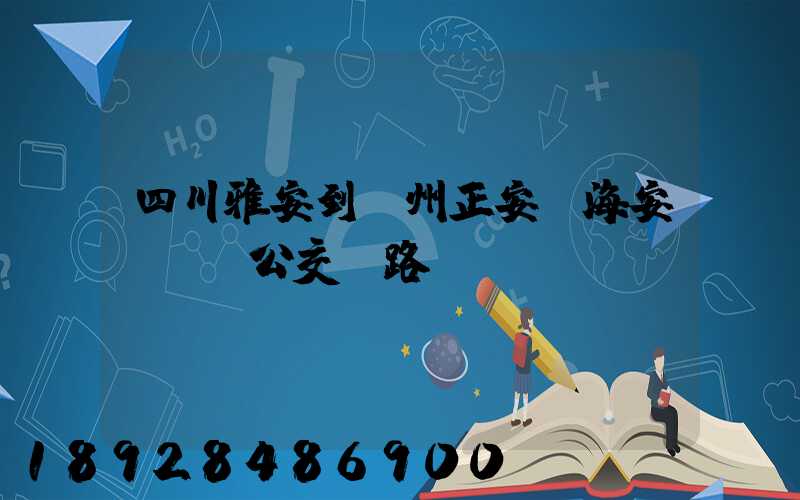 四川雅安到貴州正安縣海安場鎮趕公交車路線