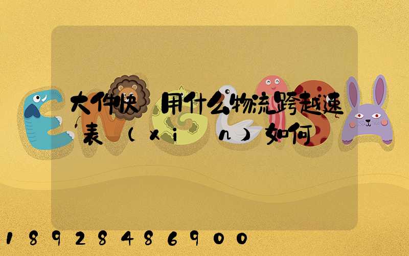大件快遞用什么物流跨越速運表現(xiàn)如何