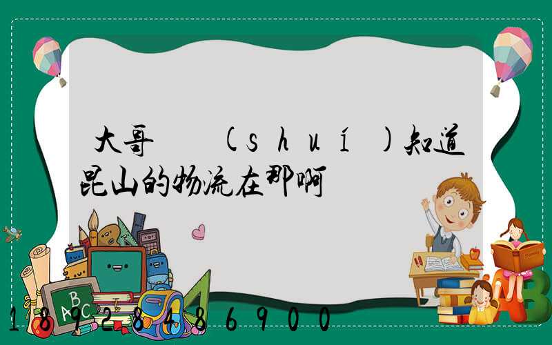 大哥們誰(shuí)知道昆山的物流在那啊