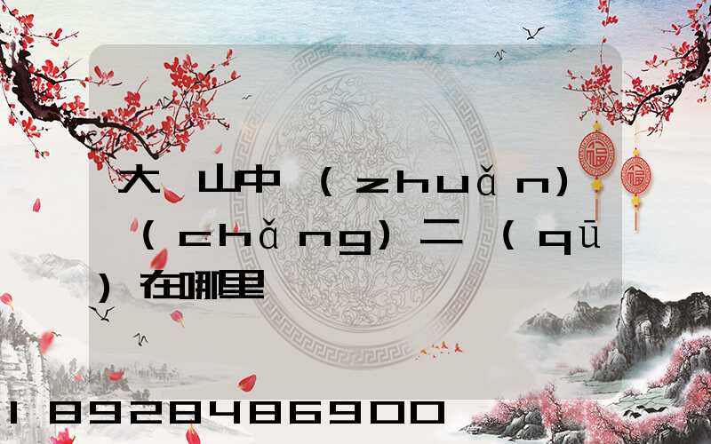 大嶺山中轉(zhuǎn)場(chǎng)二區(qū)在哪里