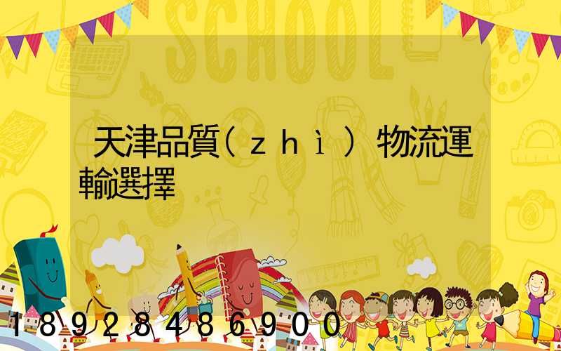 天津品質(zhì)物流運輸選擇