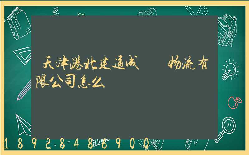 天津港北建通成國際物流有限公司怎么樣