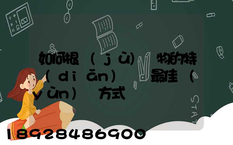 如何根據(jù)貨物的特點(diǎn)選擇最佳運(yùn)輸方式