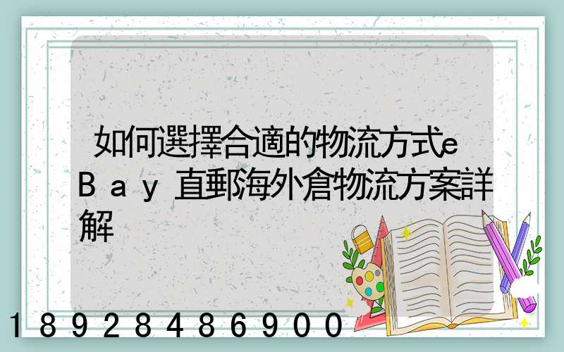如何選擇合適的物流方式eBay直郵海外倉物流方案詳解