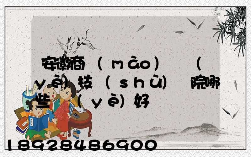 安徽商貿(mào)職業(yè)技術(shù)學院哪些專業(yè)好