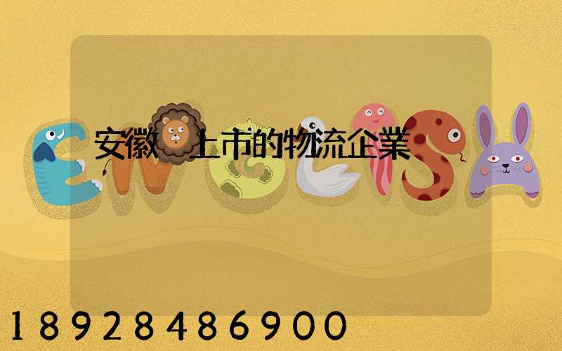 安徽沒上市的物流企業
