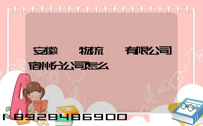 安徽轟達物流運輸有限公司宿州分公司怎么樣