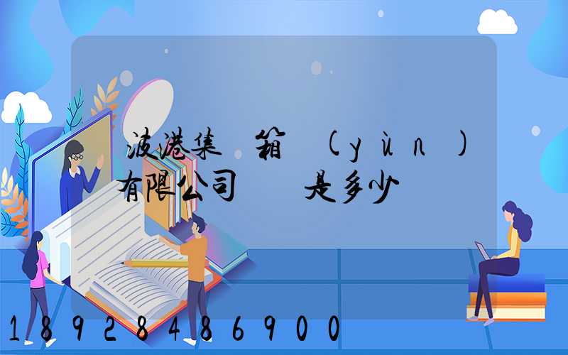 寧波港集裝箱運(yùn)輸有限公司電話是多少