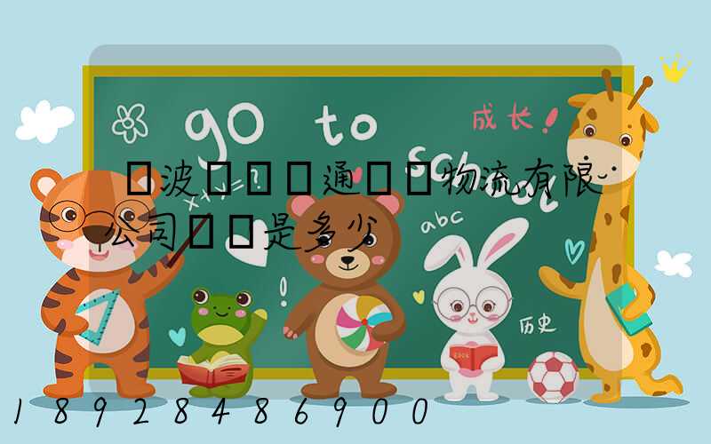 寧波陸聯運通國際物流有限公司電話是多少