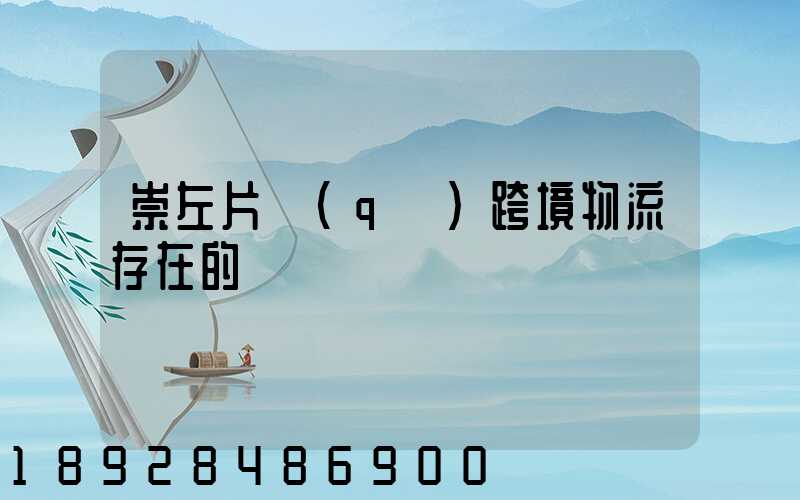 崇左片區(qū)跨境物流存在的問題