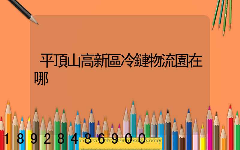 平頂山高新區冷鏈物流園在哪