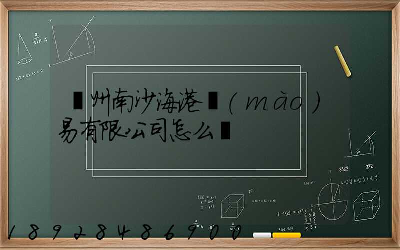 廣州南沙海港貿(mào)易有限公司怎么樣