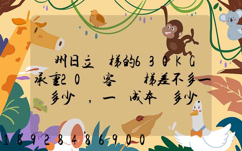 廣州日立電梯的630KG承重20層客貨電梯差不多一臺多少錢,一臺成本價多少...