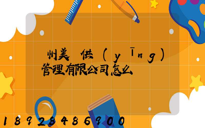 廣州美順供應(yīng)鏈管理有限公司怎么樣