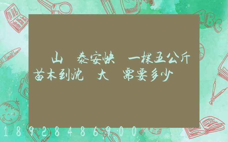 從山東泰安快遞一棵五公斤苗木到沈陽大約需要多少錢