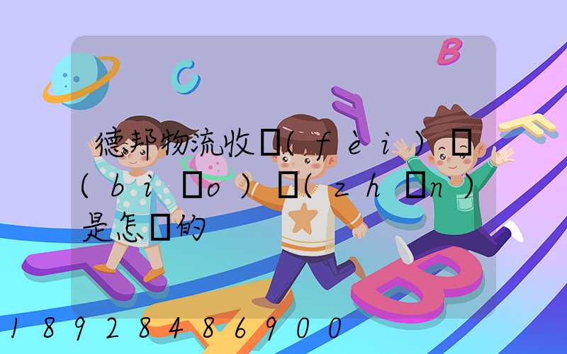 德邦物流收費(fèi)標(biāo)準(zhǔn)是怎樣的