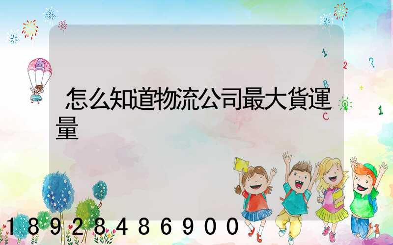 怎么知道物流公司最大貨運量