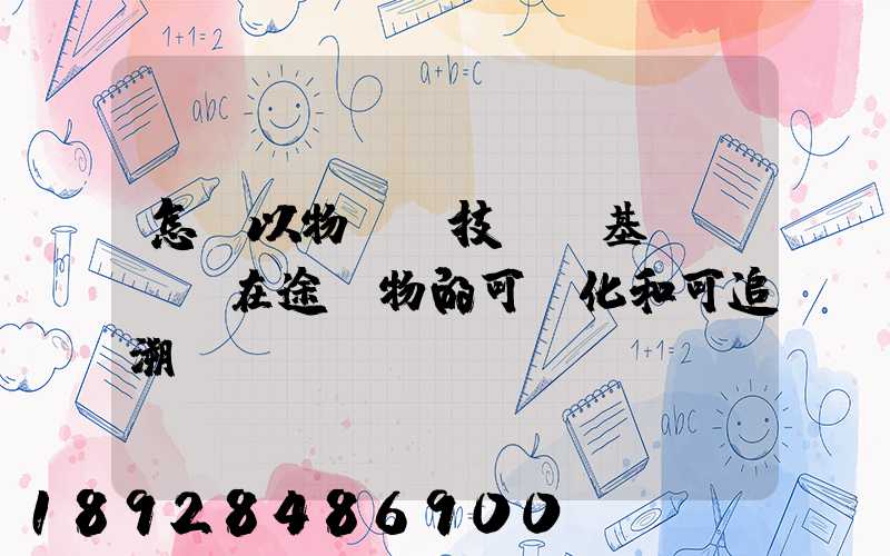 怎樣以物聯網技術為基礎,實現在途貨物的可視化和可追溯