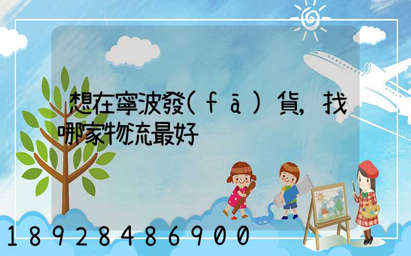 想在寧波發(fā)貨,找哪家物流最好