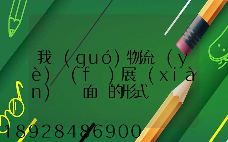 我國(guó)物流業(yè)發(fā)展現(xiàn)狀與面臨的形式