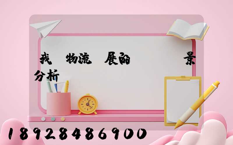 我國物流發展的現狀與前景分析