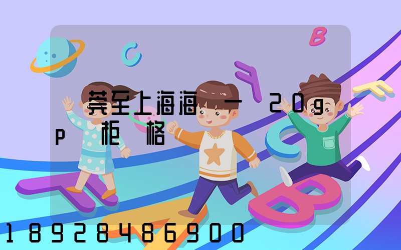 東莞至上海海運一個20gp貨柜價格