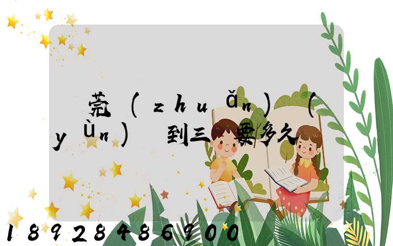 東莞轉(zhuǎn)運(yùn)場到三亞要多久
